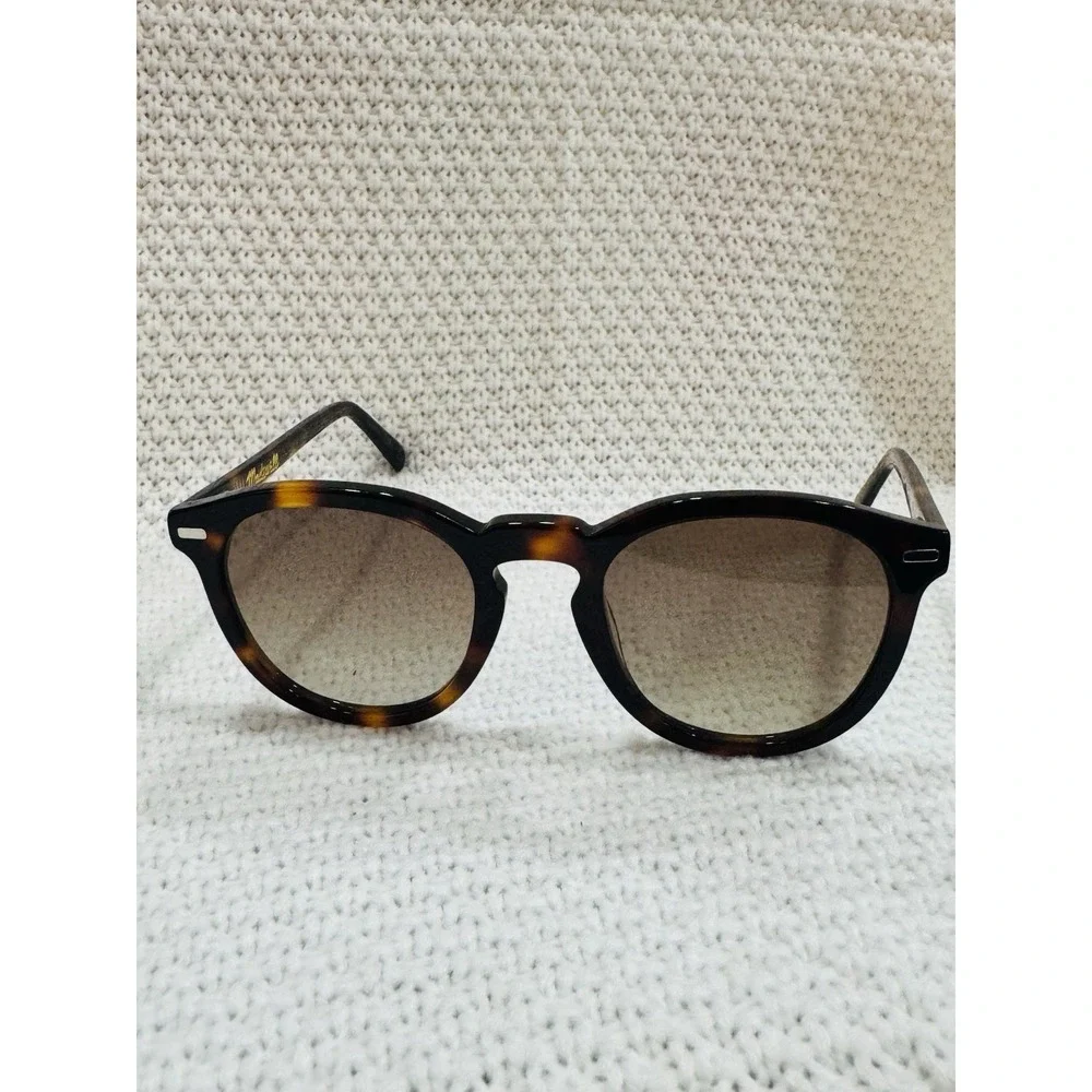 Madewell Tortoise Brown Round Sunglasses Gradient Lenses Keyhole Bridge